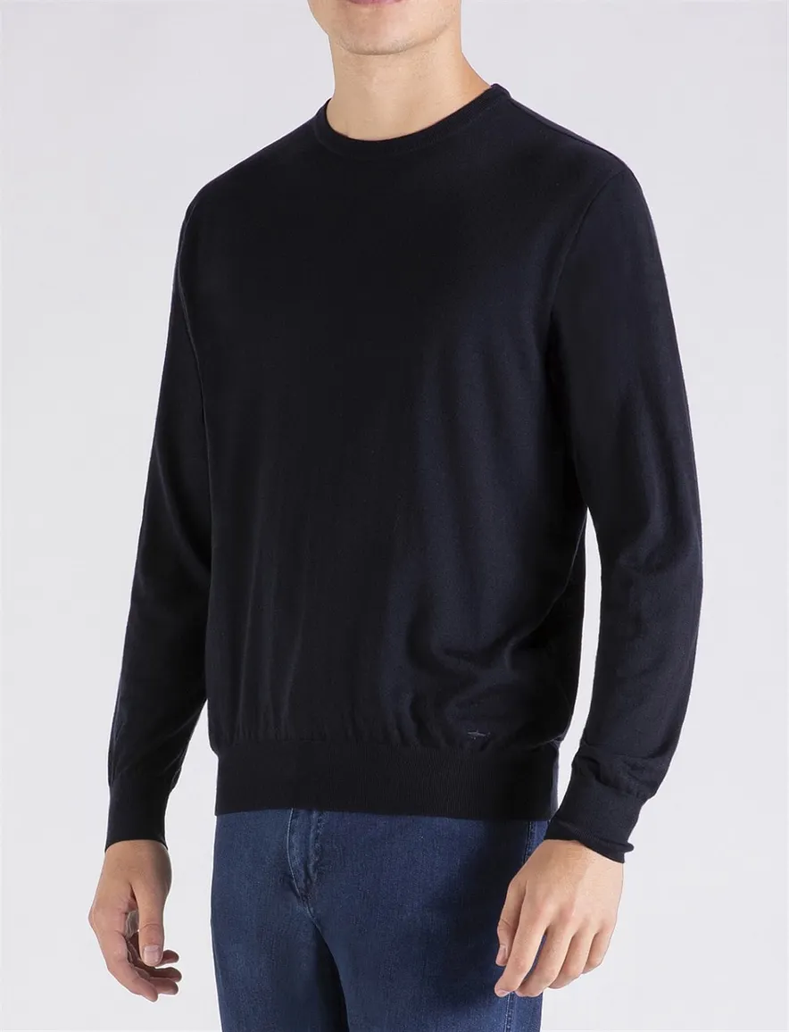 Paul & Shark trui ronde hals navy lamswol