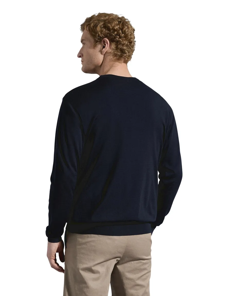 Paul & Shark trui ronde hals navy lamswol