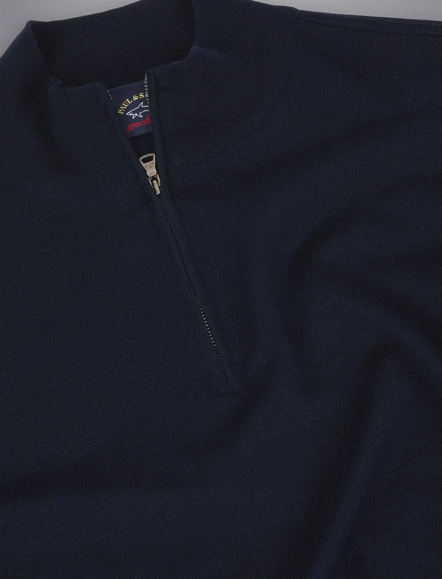 Navy trui rits in kraag Paul & Shark