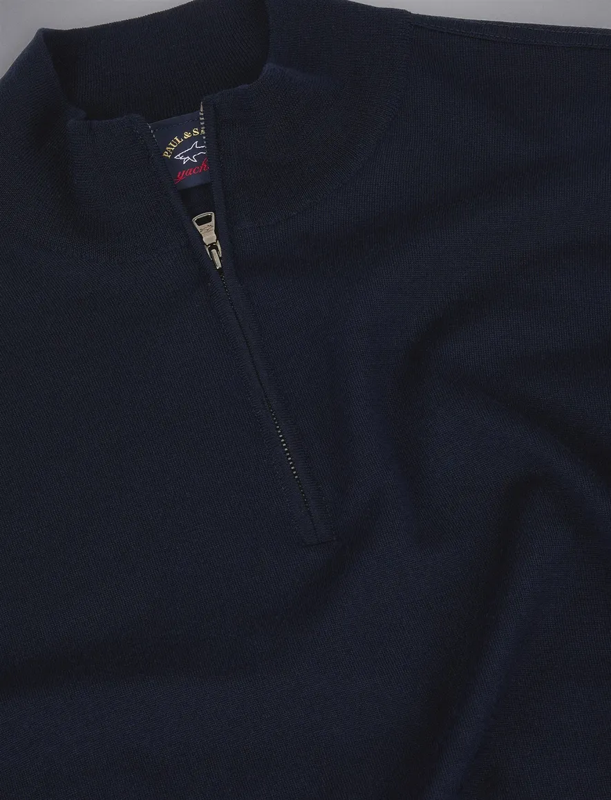 Navy trui rits in kraag Paul & Shark