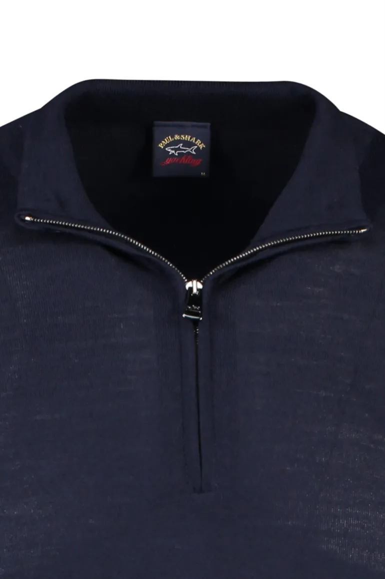 Navy trui rits in kraag Paul & Shark
