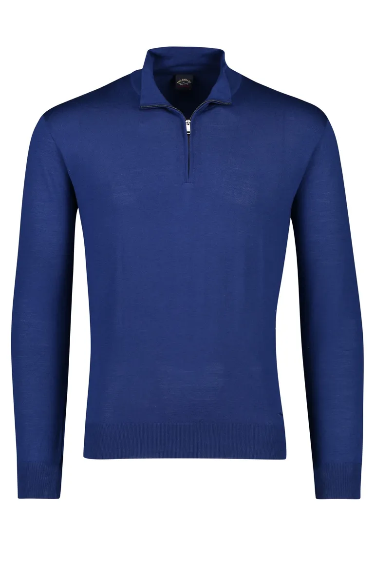 Paul & Shark trui rits in kraag blauw