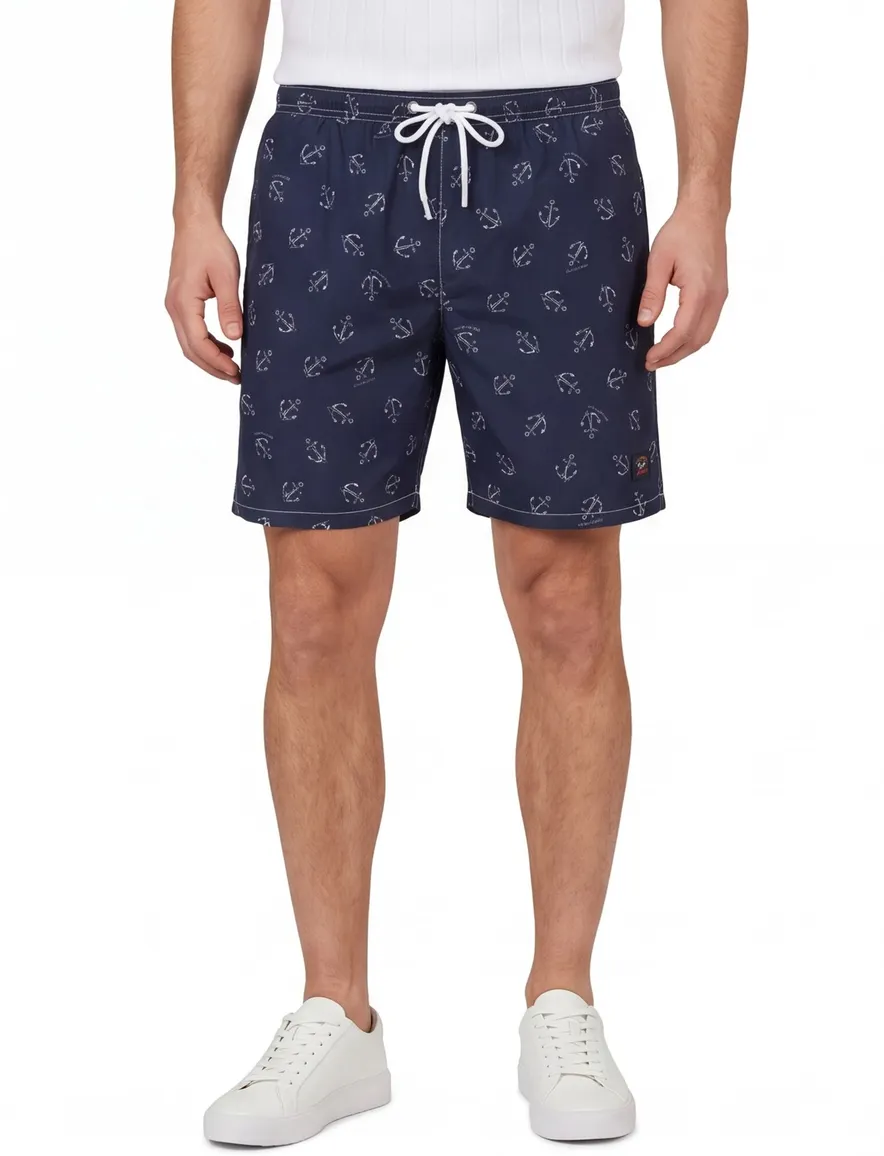 Paul & Shark zwembroek donkerblauw geprint