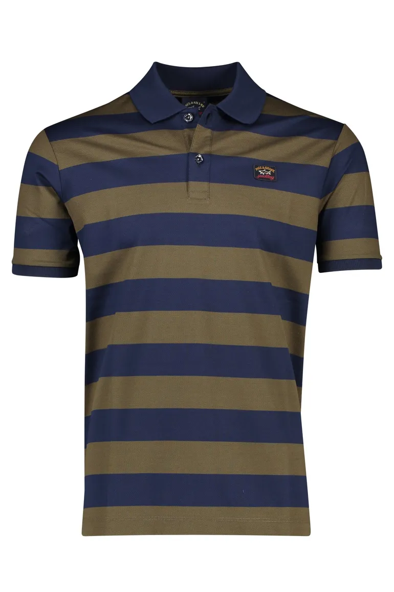 Paul & Shark polo gestreept donkerblauw groen