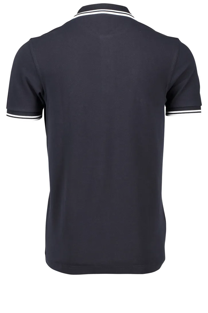 Fred Perry polo donkerblauw effen katoen witte details