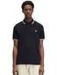 Fred Perry polo donkerblauw effen katoen witte details
