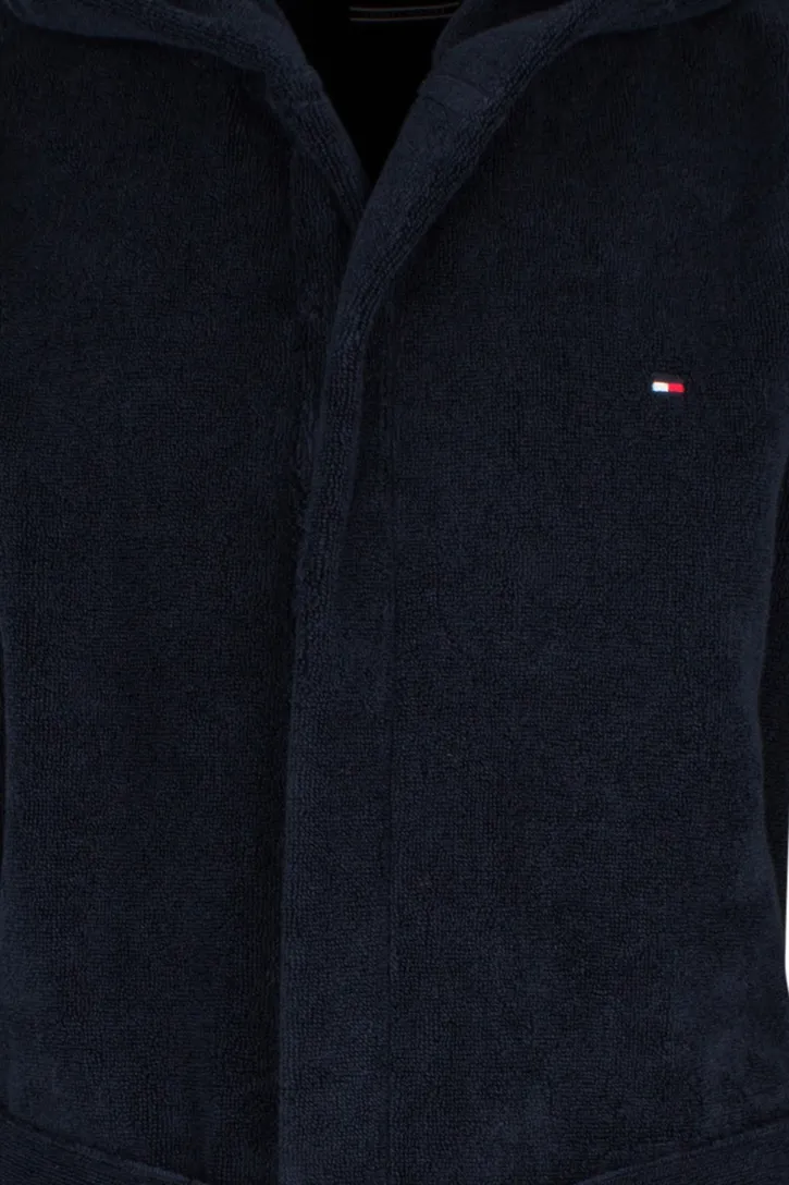 Tommy Hilfiger badjas donkerblauw met capuchon