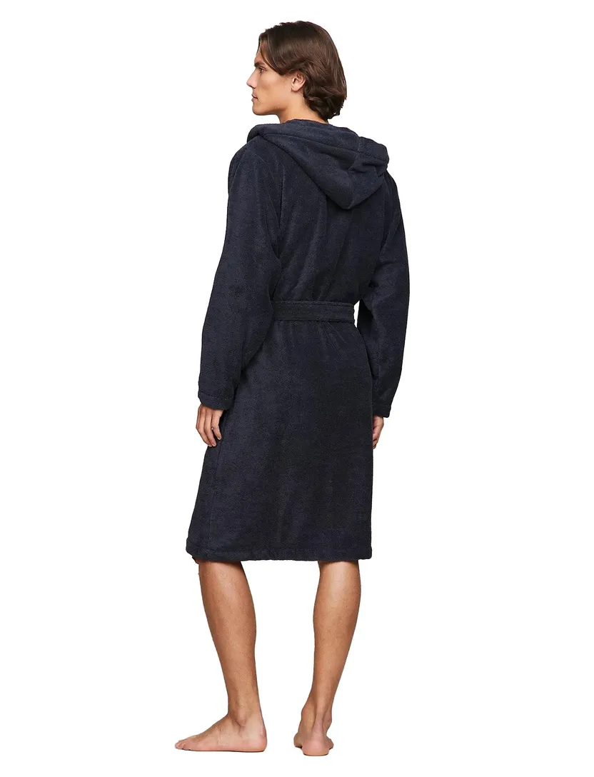 Tommy Hilfiger badjas donkerblauw met capuchon