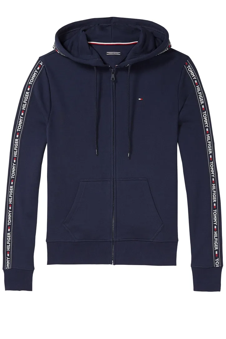 Tommy Hilfiger sweatvest navy met capuchon