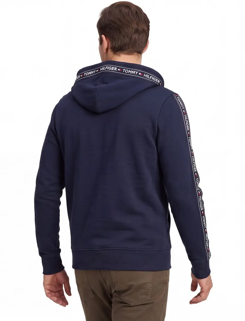 Tommy Hilfiger sweatvest navy met capuchon