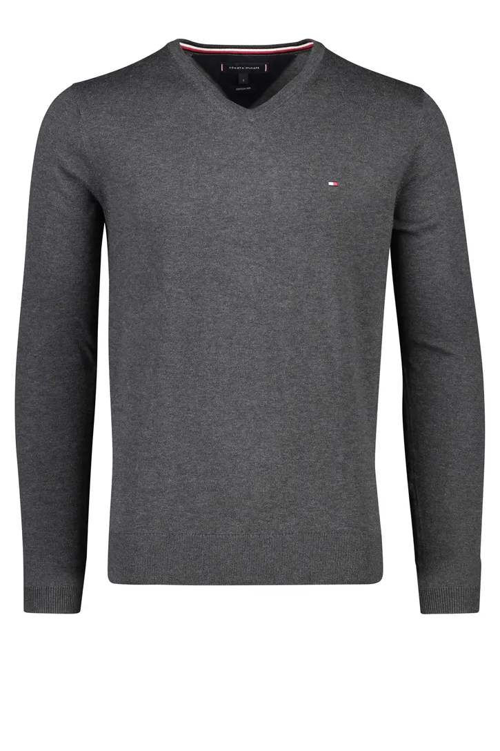 Tommy Hilfiger pullover v-hals donkergrijs