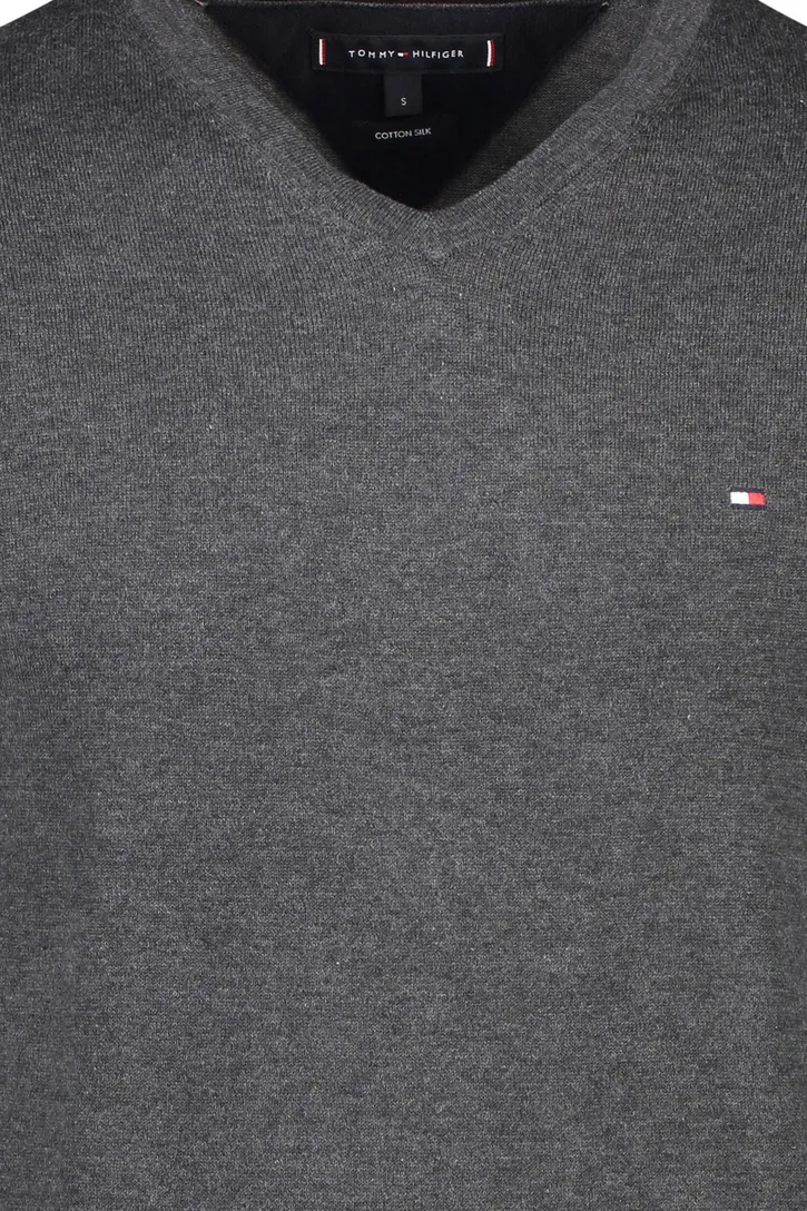 Tommy Hilfiger pullover v-hals donkergrijs