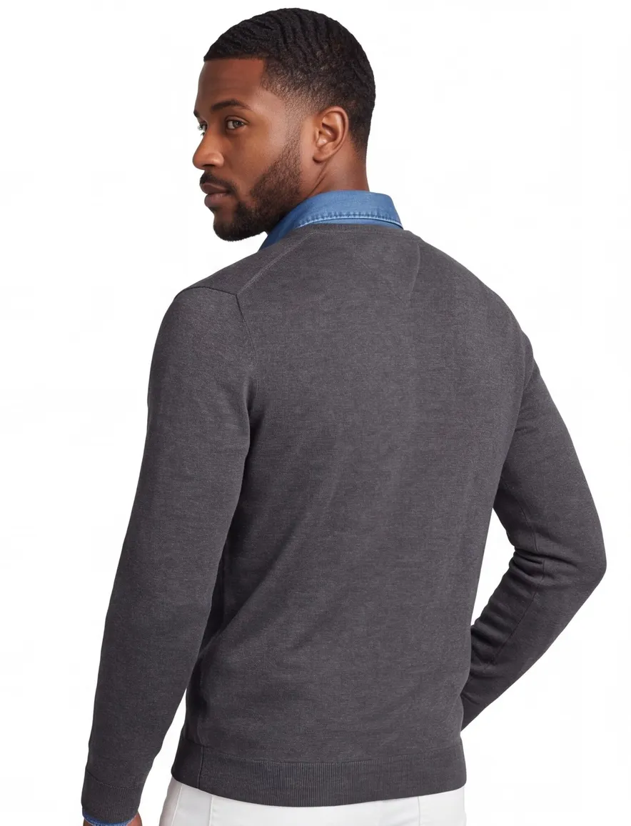 Tommy Hilfiger pullover donkergrijs v-hals