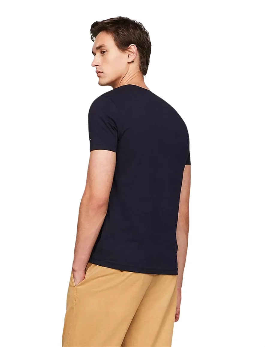 Tommy Hilfiger t-shirt met logo navy ronde hals
