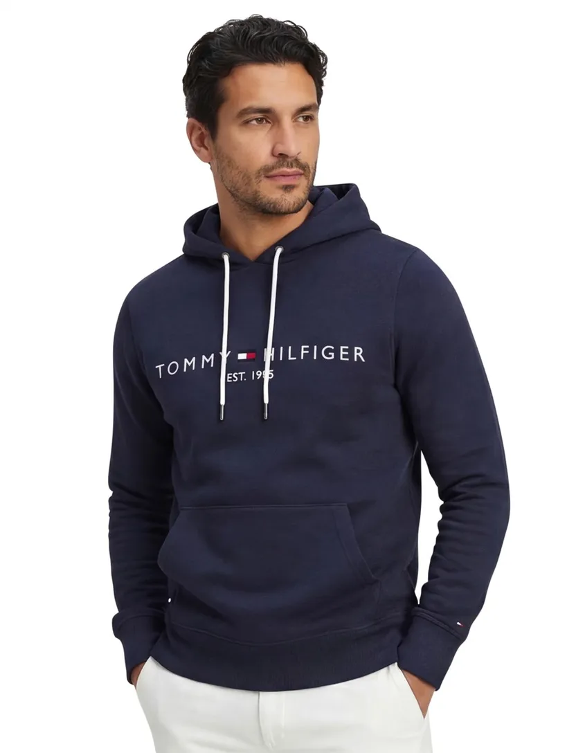 Tommy Hilfiger hoodie donkerblauw effen