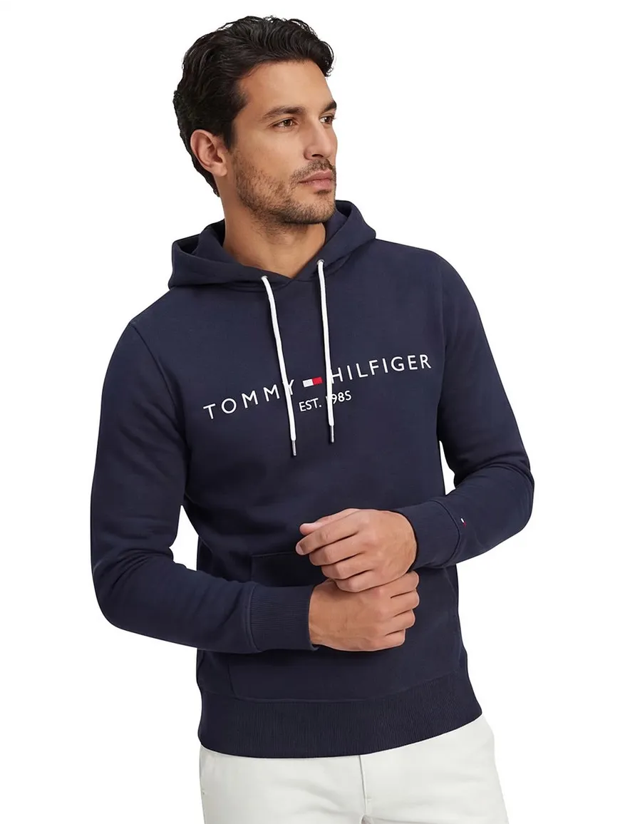 Sweater Tommy Hilfiger navy met opdruk