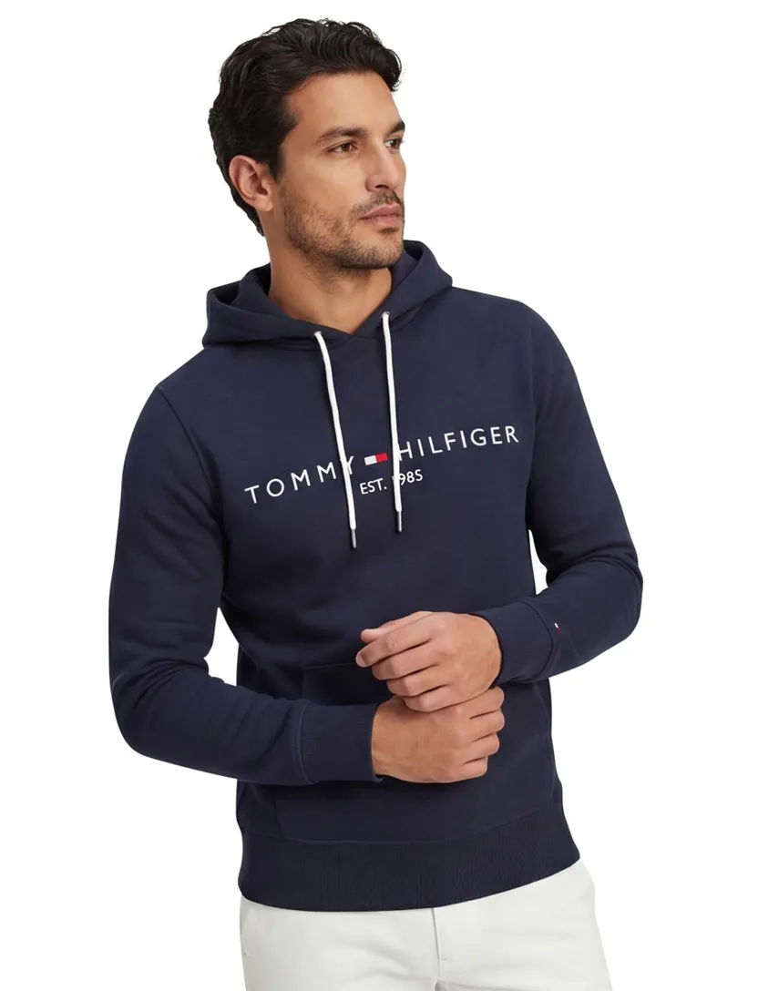 Tommy Hilfiger hoodie donkerblauw effen