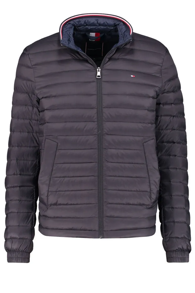 Big & Tall Donsjack Tommy Hilfiger zwart met steekzakken