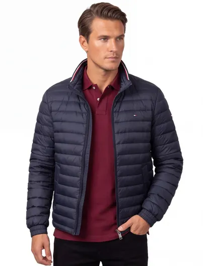 Tommy Hilfiger Tommy Hilfiger donsjack zwart met logo Big & Tall