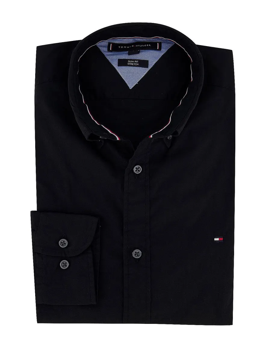 Overhemd Tommy Hilfiger zwart Slim Fit