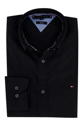 Tommy Hilfiger Tommy Hilfiger shirt stretch zwart Slim Fit