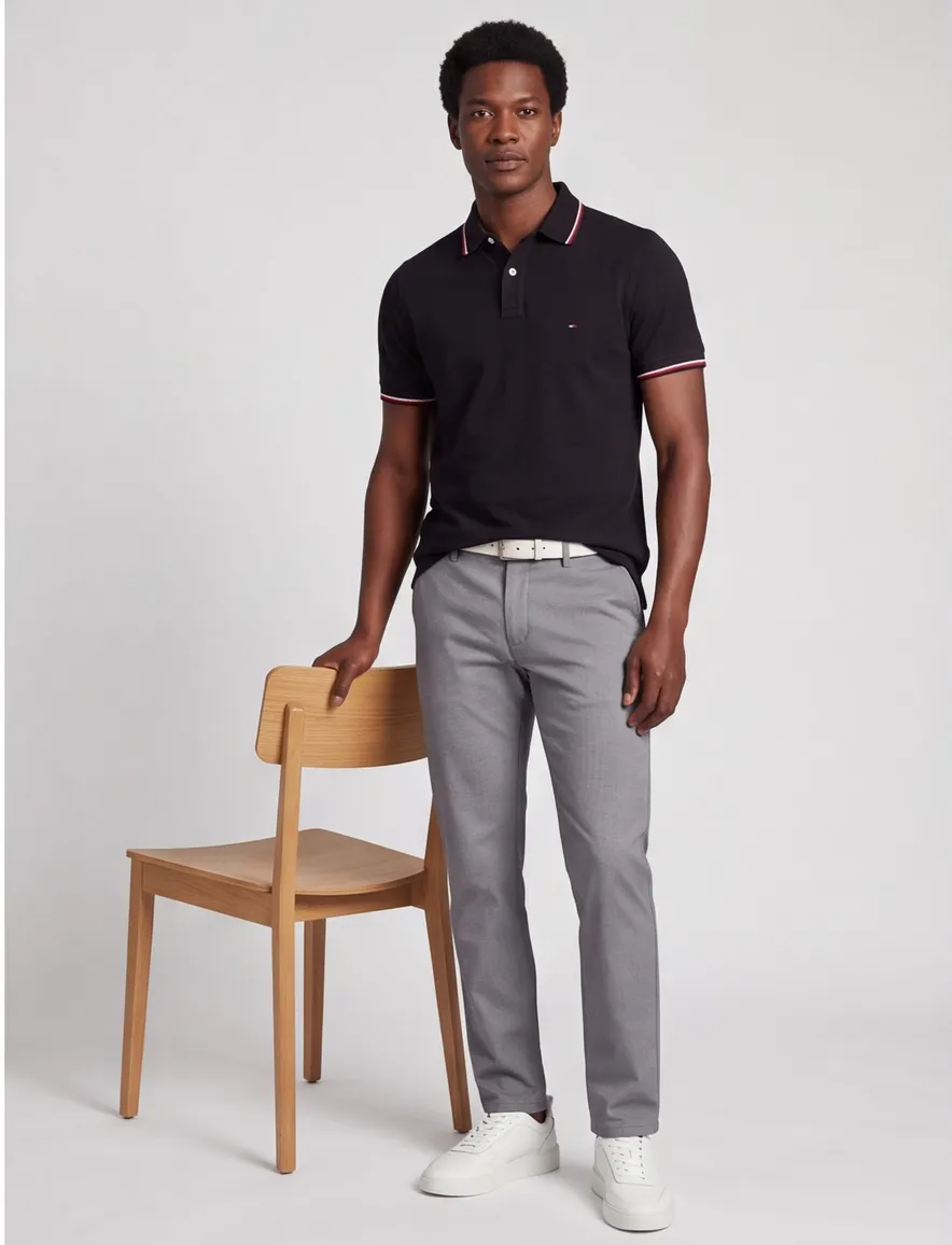 Tommy Hilfiger Big & Tall poloshirt Slim Fit zwart