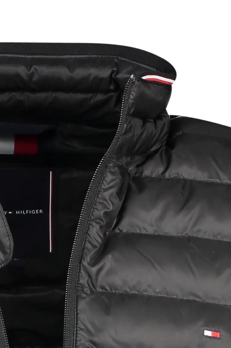 Tommy Hilfiger tussenjas Big & Tall zwart effen rits normale fit