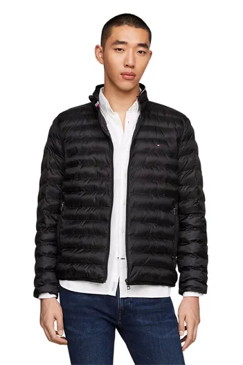 Tommy Hilfiger Tommy Hilfiger tussenjas Big & Tall zwart effen rits normale fit