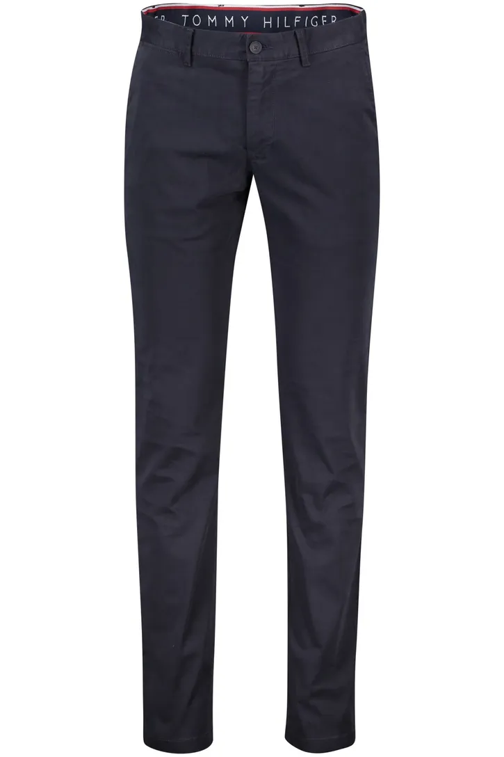 Tommy Hilfiger katoenen broek donkerblauw effen katoen