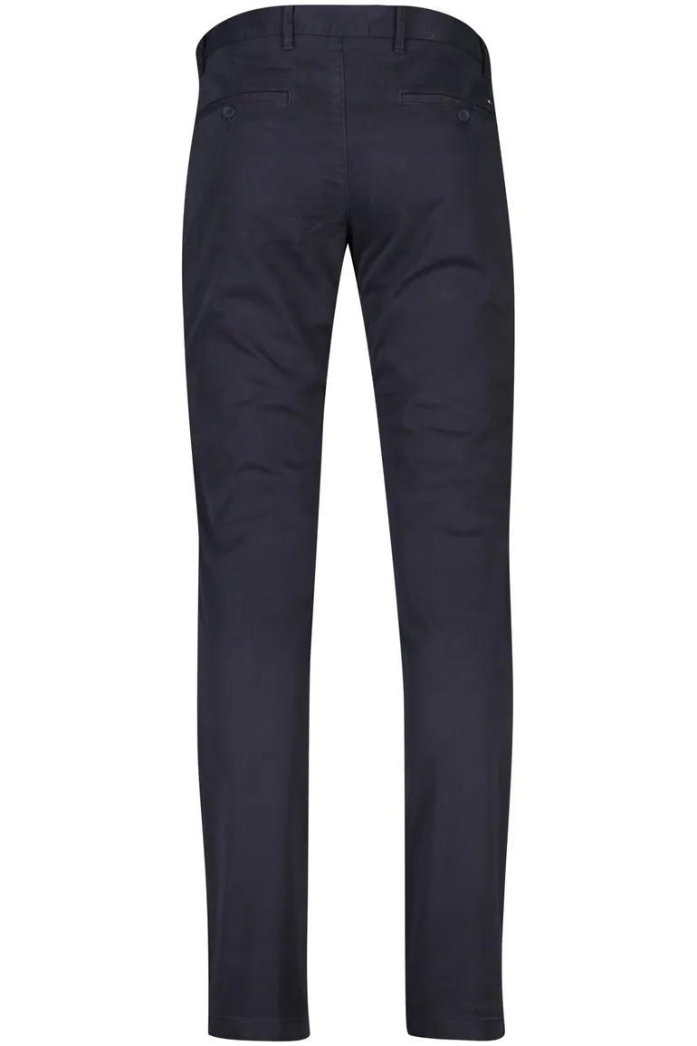 katoenen broek Tommy Hilfiger donkerblauw effen katoen