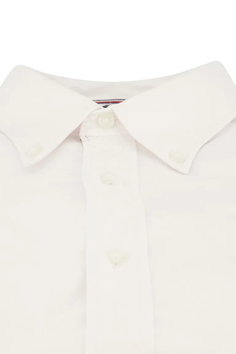 Big & Tall overhemd Tommy Hilfiger wit effen katoen normale fit