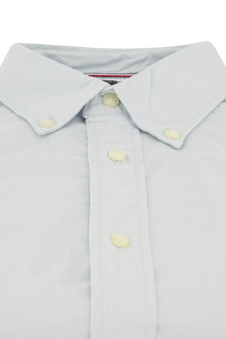 Big & Tall overhemd Tommy Hilfiger lichtblauw effen katoen normale fit