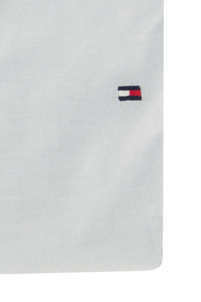 Big & Tall overhemd Tommy Hilfiger lichtblauw effen katoen normale fit