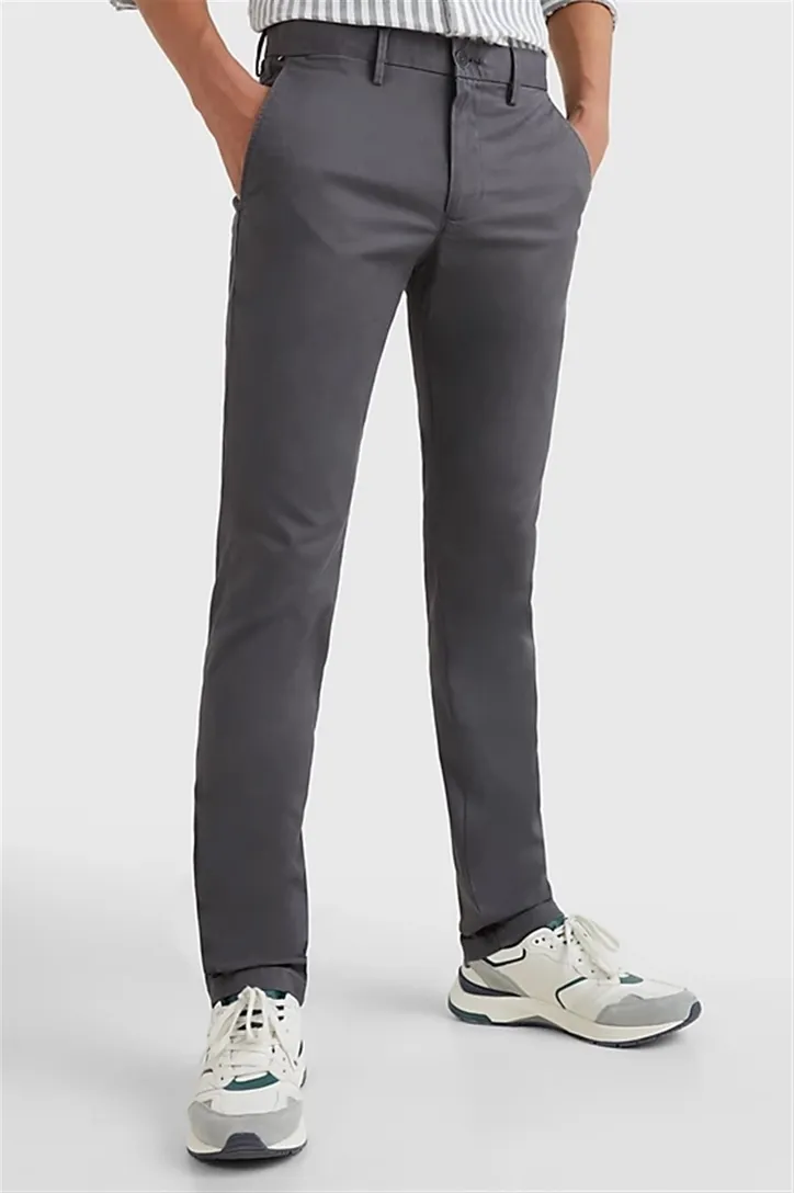 Grijze Tommy Hilfiger katoenen broek effen katoen