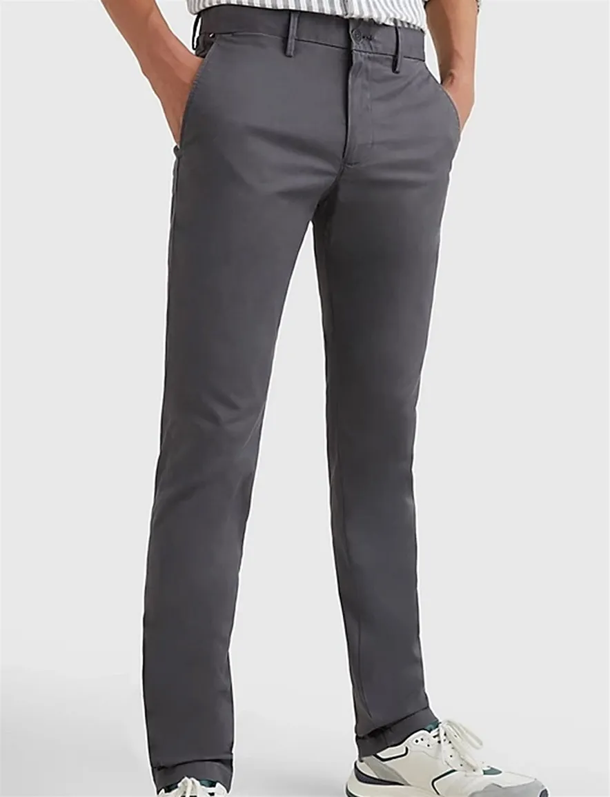 Tommy Hilfiger chino grijs effen