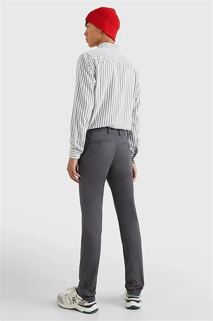 Grijze Tommy Hilfiger katoenen broek effen katoen