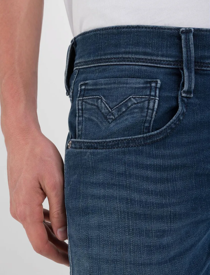Replay Hyperflex jeans Slim Fit donkerblauw Anbass