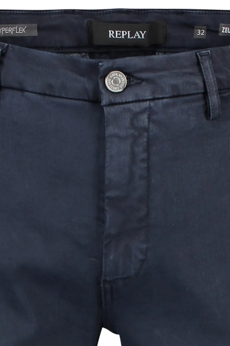 Blauwe chino Replay Zeumar Slim Fit