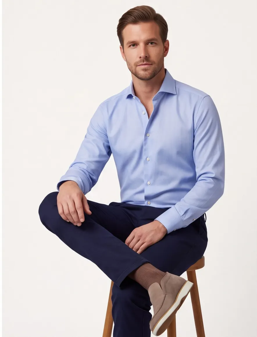 Eton dress lichtblauw overhemd Super Slim cut-away