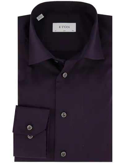 Eton Eton Slim Fit overhemd donkerblauw katoen