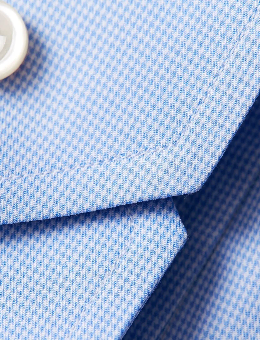 Eton overhemd dress blue pied de poule Slim