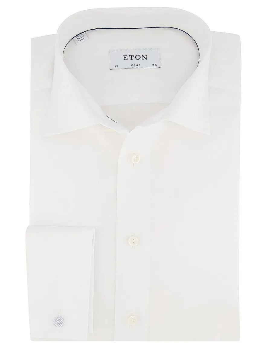 Wit overhemd Eton dubbele manchet Classic Fit