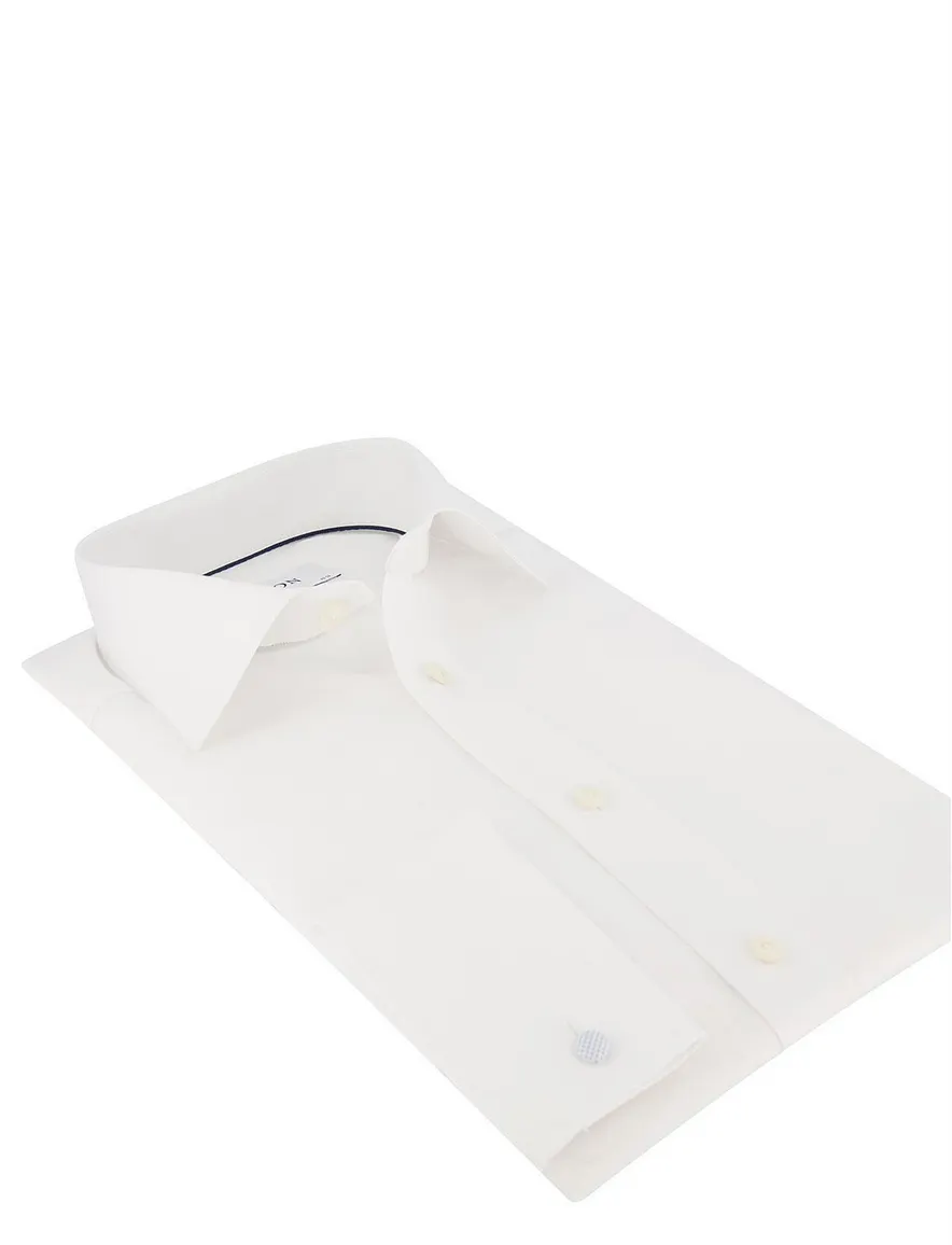Wit overhemd Eton dubbele manchet Classic Fit