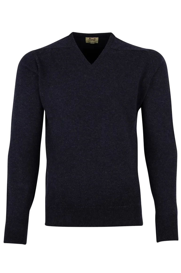 William Lockie pullover midnight blue lamswol