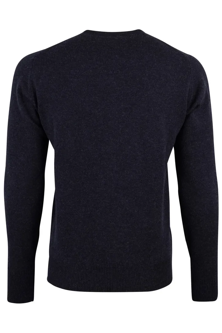 William Lockie trui v-hals midnight blue lamswol