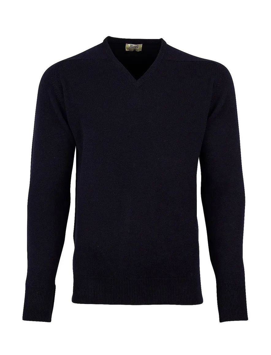 William Lockie trui donkerblauw v-hals