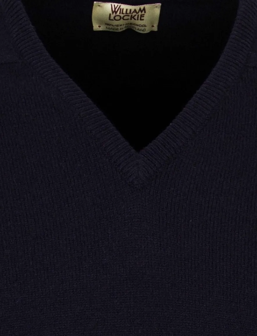William Lockie trui donkerblauw v-hals