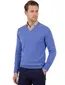 William Lockie pullover blauw v-hals lamswol