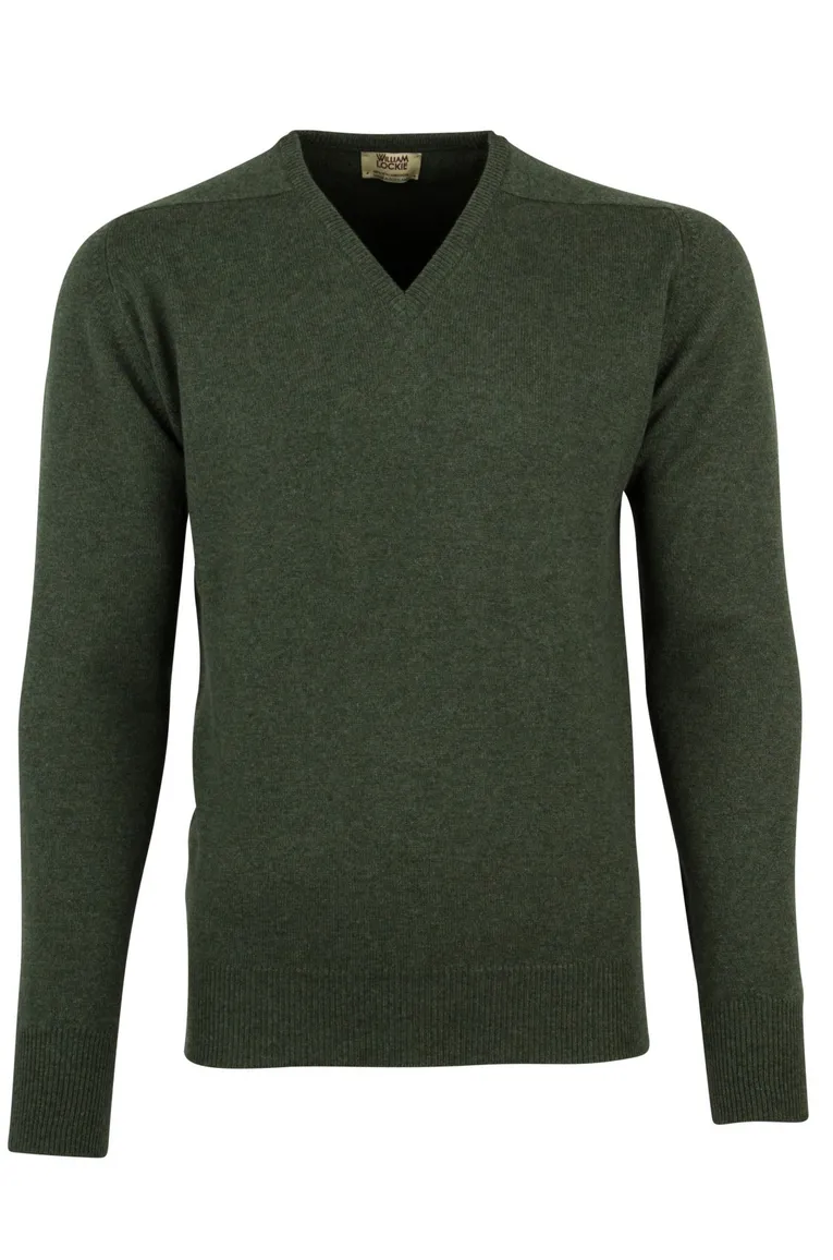 William Lockie trui v-hals donkergroen