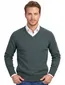 William Lockie trui v-hals groen melange lamswol